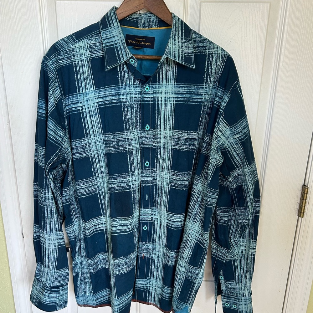 Pete Huntington Bali Handcrafted long sleeve button down shirt. Men’s Size XL